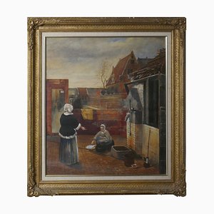 After Pieter De Hooch, Woman and Her Maid in a Courtyard, 1850, Watercolour