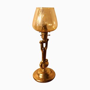 Brass Gimbal Ships Table Lamp, 1920s
