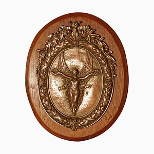 Arts and Crafts Shield Trophy mit Nike, der Göttin des Sieges, 1880er