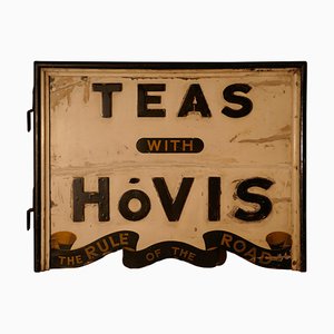 Cartel de tienda de té Hovis tridimensional de doble cara de madera, década de 1900