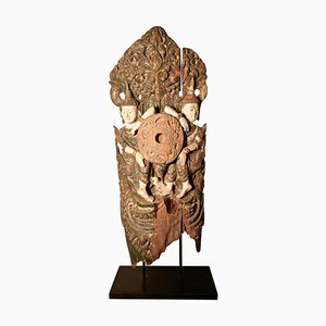 Large Temple Carving Polychrome Buddhist Statue, 1700s