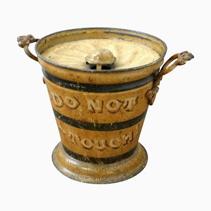 Victorian Painted Tin Ash Can, 1870s