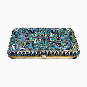 Russisches Cloisonné Etui aus Silber für Karten, 1900er