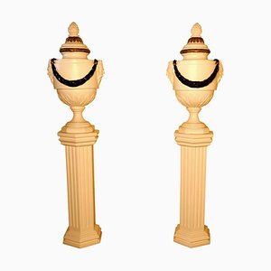 French Urns Column Pedestals, 1950, Set of 2