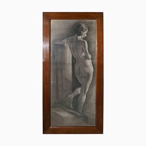 Nudo femminile, 1930, Grande studio a carboncino, con cornice