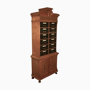 Tall French Barristers Box Filing Cabinet, 1900s