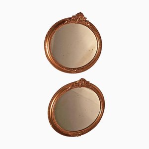 19th Century RegencyOval Gilt Mirrors, 1890s, Set of 2