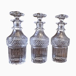 Victorian Cut-Glass Decanters, 1920s, Set of 3