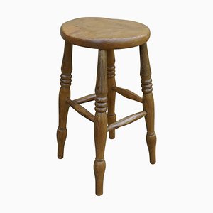 Victorian Wooden Farmhouse Kitchen Stool, 1860s