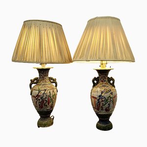 Grandes Lampes Satsuma, Japon, 1920s, Set de 2