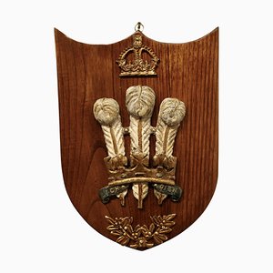 Prince of Wales Feathers Royal Wall Plaque Royal Commemorative, 1960s