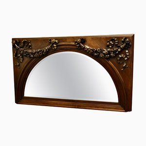 Large Carved Walnut Overmantel Mirror, 1880s