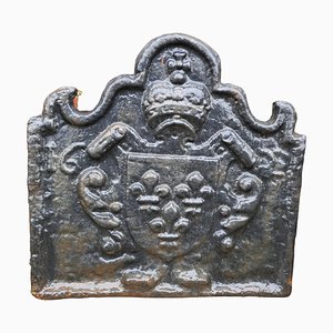 French Cast Iron Fire Back, 1890s