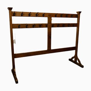 Large Arts & Crafts Double Sided Golden Pine Clothes Rail, 1880s