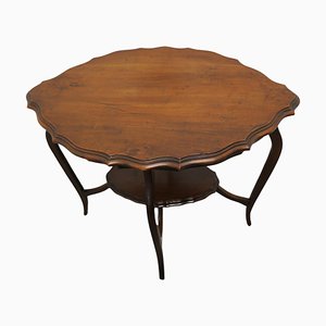 Oval Shaped Walnut Occasional Table with Undertier, 1900s