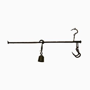 Antique English Decorative Butcher's Steelyard in Iron, 1800s
