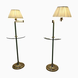 Art Deco French Adjustable Swing Arm Floor Lamps, 1960s, Set of 2
