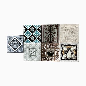 Victorian Ceramic Tiles, Set of 7