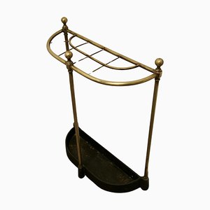 Curved Brass & Iron Umbrella Stand, 1880s