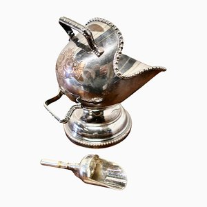 Azucarero Novelty bañado en plata con cuchara original, años 20. Juego de 2