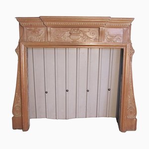 Large Decorative Victorian Pine Fireplace, 1880