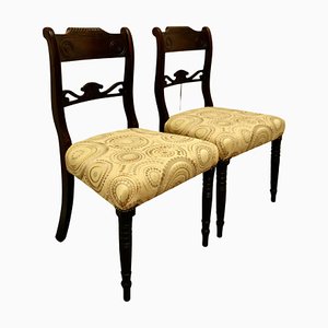 Regency Chairs with New Upholstered Seats, Set of 2