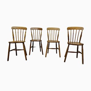 Chaises de Salle à Manger Antiques en Hêtre et Orme, 1900, Set de 4