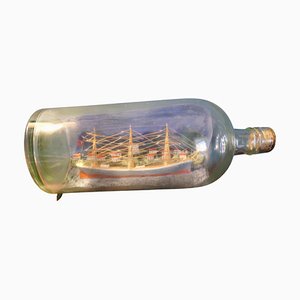 3 Masted Sailing Ship in Bottle, 1920s