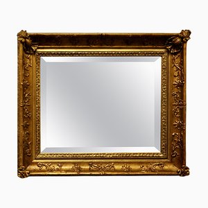Square Gilt Rococo Wall Mirror, 1880
