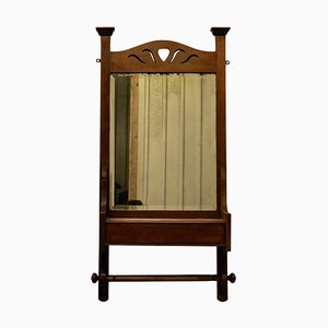 Arts and Crafts Bathroom Wall Mirror with Towel Rail, 1880s