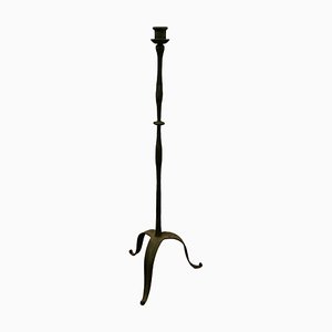 19th Century Blacksmith Made Gothic Wrought Iron Floor Lamp, 1880s