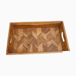 Indian Artisan Country Tray in Mango Wood, 1960