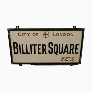 Edwardian City of London Glass Street Sign Bilter Square E.C.3, 1910s