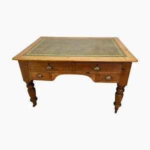 Pine Leather Top Partners Desk, 1860s