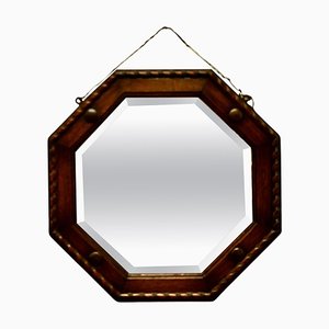 Art Deco Octagonal Oak Mirror, 1920s