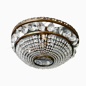 Grand Lustre Panier en Cristal, France, 1940