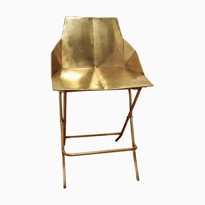 Vintage Adjustable Chair in Brass, 1970