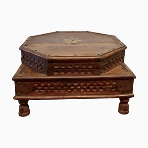 Double Height Carved Indian Box, 1900