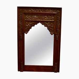 Specchio indiano intagliato in teak, 1900