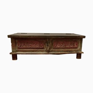 Folk Art Storage Chest Coffee Table, 1890s