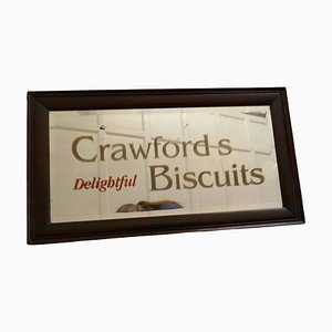 Espejo publicitario Crawfords Biscuits Baker-Cafe, años 50