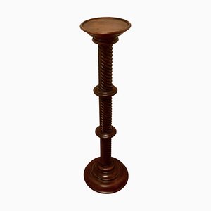 Antique Pedestal Torchere in Carved Mahogany
