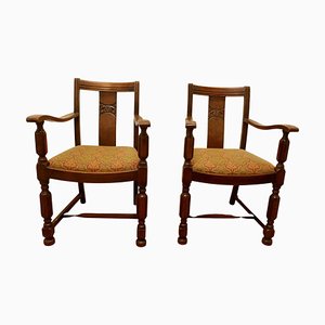Arts & Crafts Carver Stühle aus goldener Eiche, 1920er, 2er Set