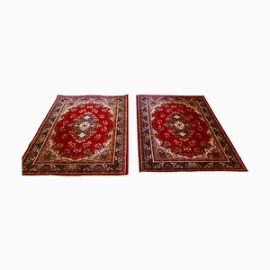 Tapis Rouge Vif en Laine, 1950s, Set de 2