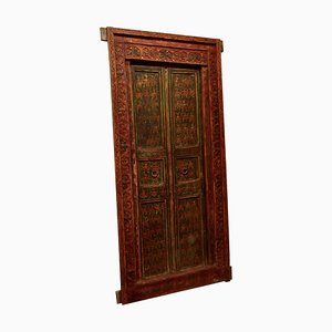 Anglo Indian Painted Doors in Original Frame, 1880s