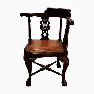 Georgian Style Mahogany Corner Armchair, 1960s