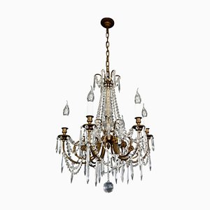 Large French Crystal Salon Chandelier, 1920
