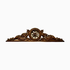 Bretton Style Carved Oak Decorative Pediment, 1880s