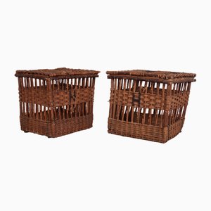 French Wicker Baskets, 1920s, Set of 2