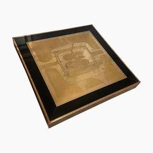 Acid-Etched Brass Coffee Table, 1970s